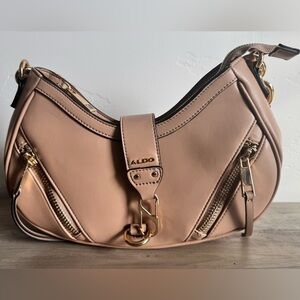 NWOT- Aldo Gosheim Beige Purse with Gold Accents